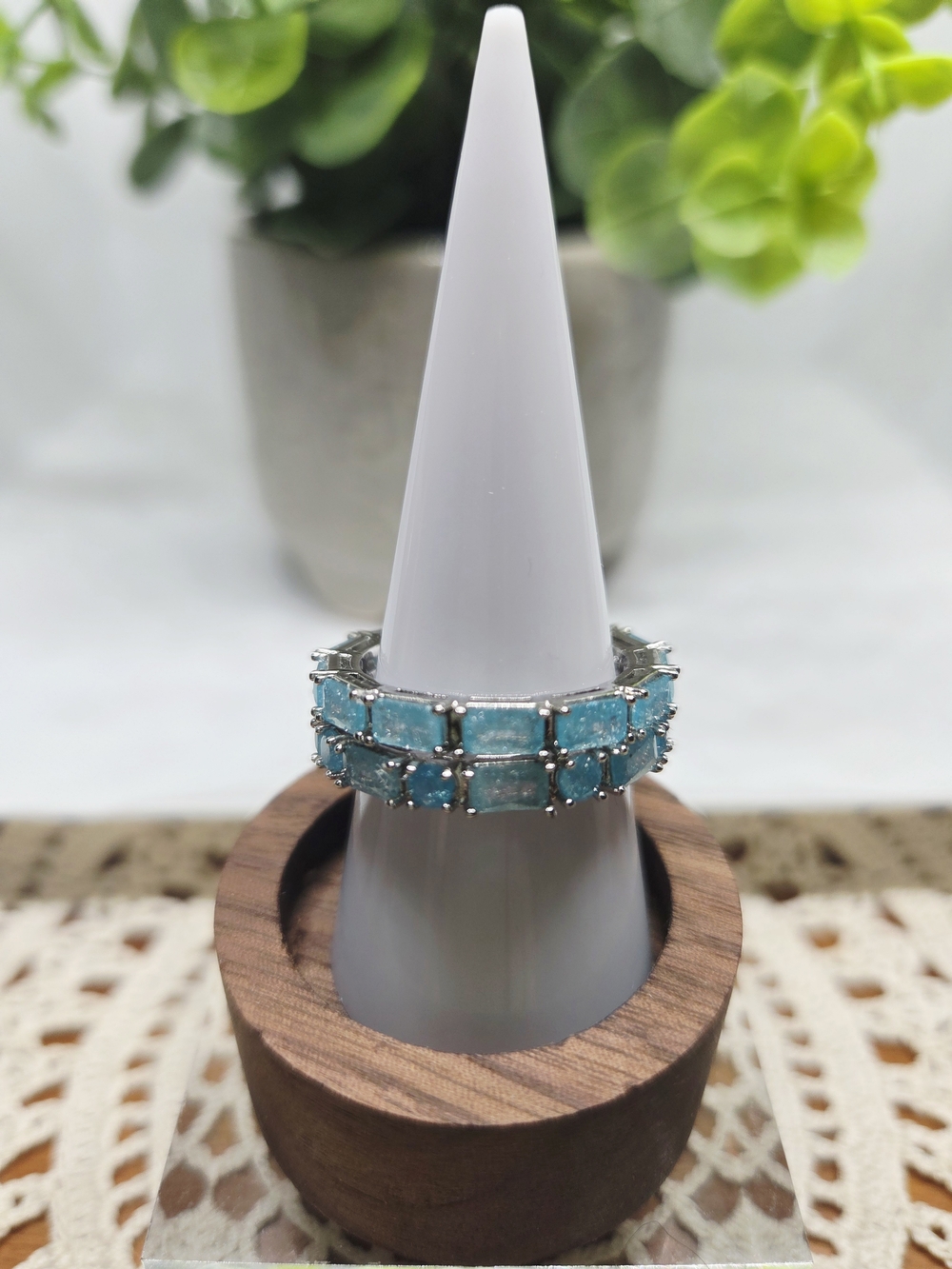 BP Silver Blue Ice Crystal - Double Eternity Bands
